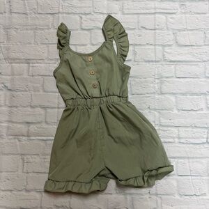 Sage Green Ruffle Kids Romper
